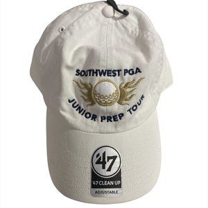 47 Clean Up Southwest PGA Junior Prep Tour Hat Cap White Adjustable